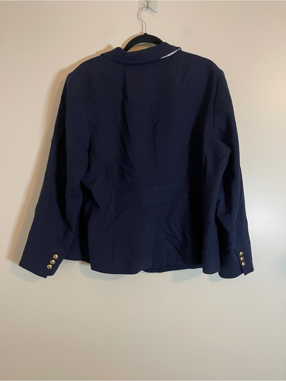 Talbots Blazer Womens 16W Navy Tailored Jacket Chic Minimalist Classic Workwear - Picture 6 of 10